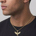Solid 14k Gold Flying Owl and Rope Chain Necklace Set