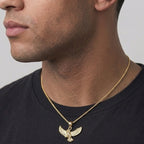 Solid 14k Gold Flying Owl and Rope Chain Necklace Set
