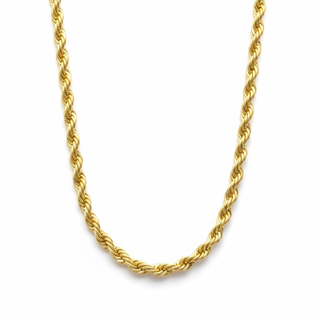 14 Karat Gold mehrlagige Seilkette 20 Zoll 4 mm