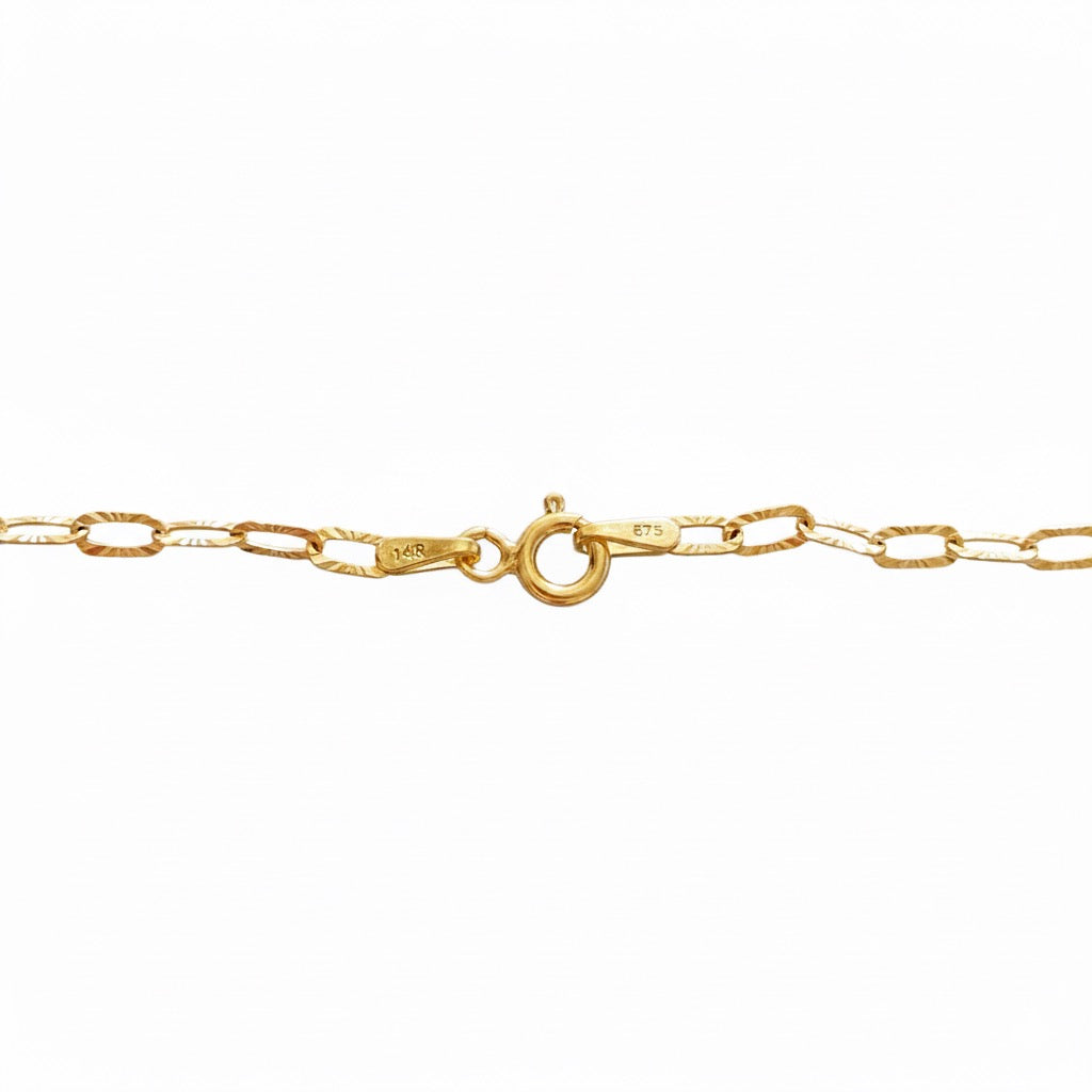 14k Gold Vermeil Paperclip Chain 2.5mm 16in