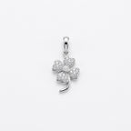 Real Solid 925 Silver Moissanite 4 Leaf Clover Pendant