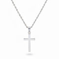 Real Solid 925 Silver Cross and 3mm 22” Rope Chain Set and 8” 3mm Silver Rope Bracelet