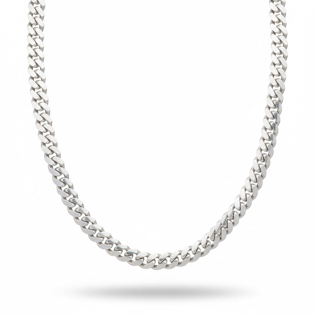 Real Solid 925 Silver Miami Cuban Chain 20in 4mm
