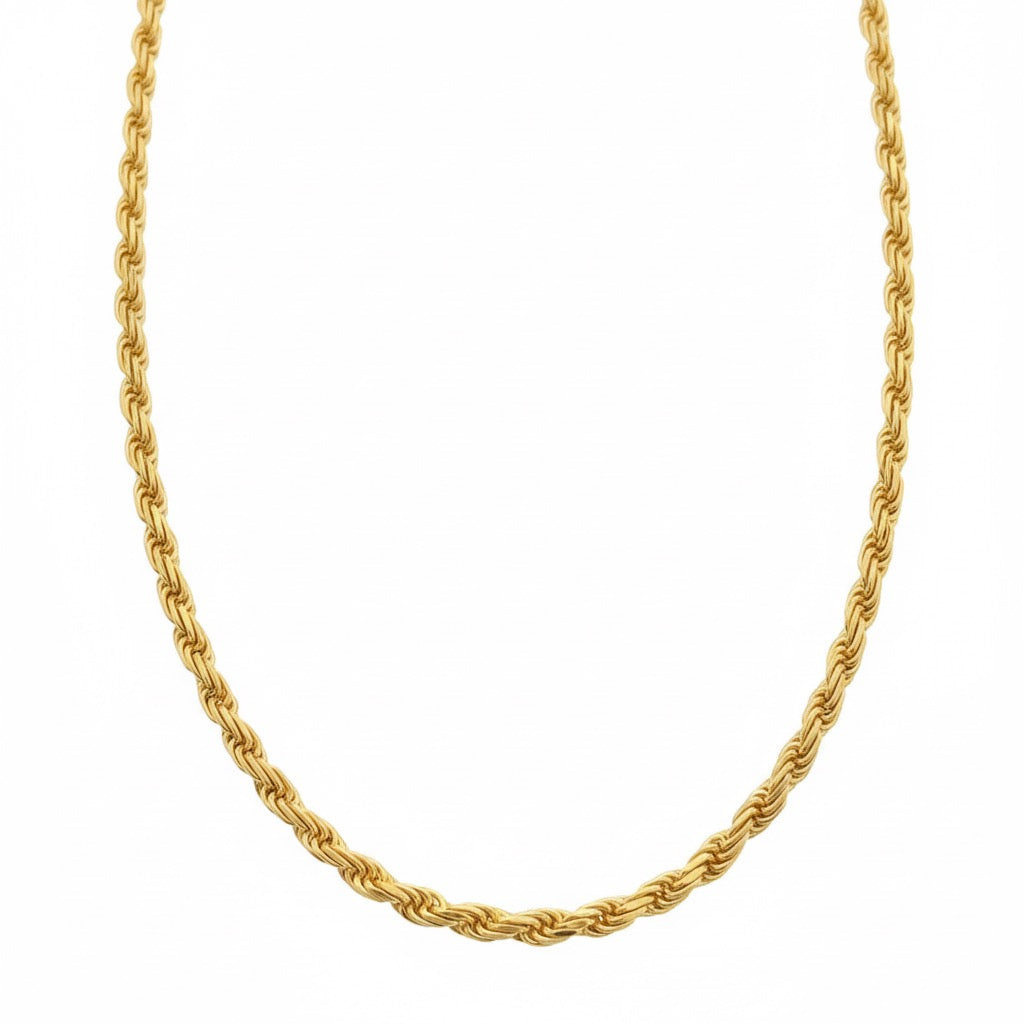 14k Gold Vermeil Rope Chain 18in 3mm