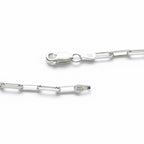 Real Solid 925 Silver Paperclip Chain 3mm