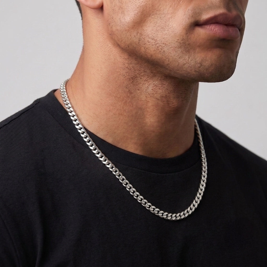 Real Solid 925 Silver Miami Cuban Chain 20in 4mm