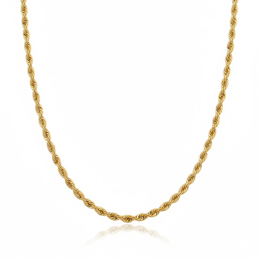 10k Gold Semi-Solid Rope Chain 20in 3mm