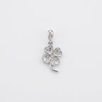 Real Solid 925 Silver Moissanite 4 Leaf Clover Pendant