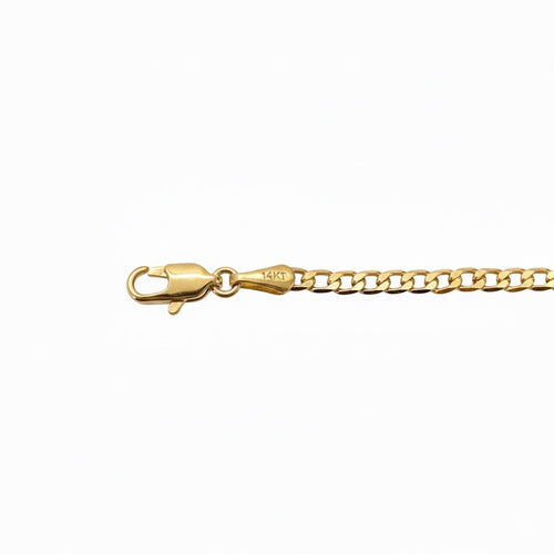 14k Gold Semi-Solid Cuban Link Chain 18in 3mm