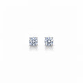 Real Solid 925 Silver Round CZ Studs 4mm
