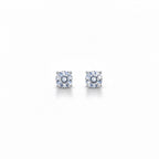 Real Solid 925 Silver Round CZ Studs 4mm