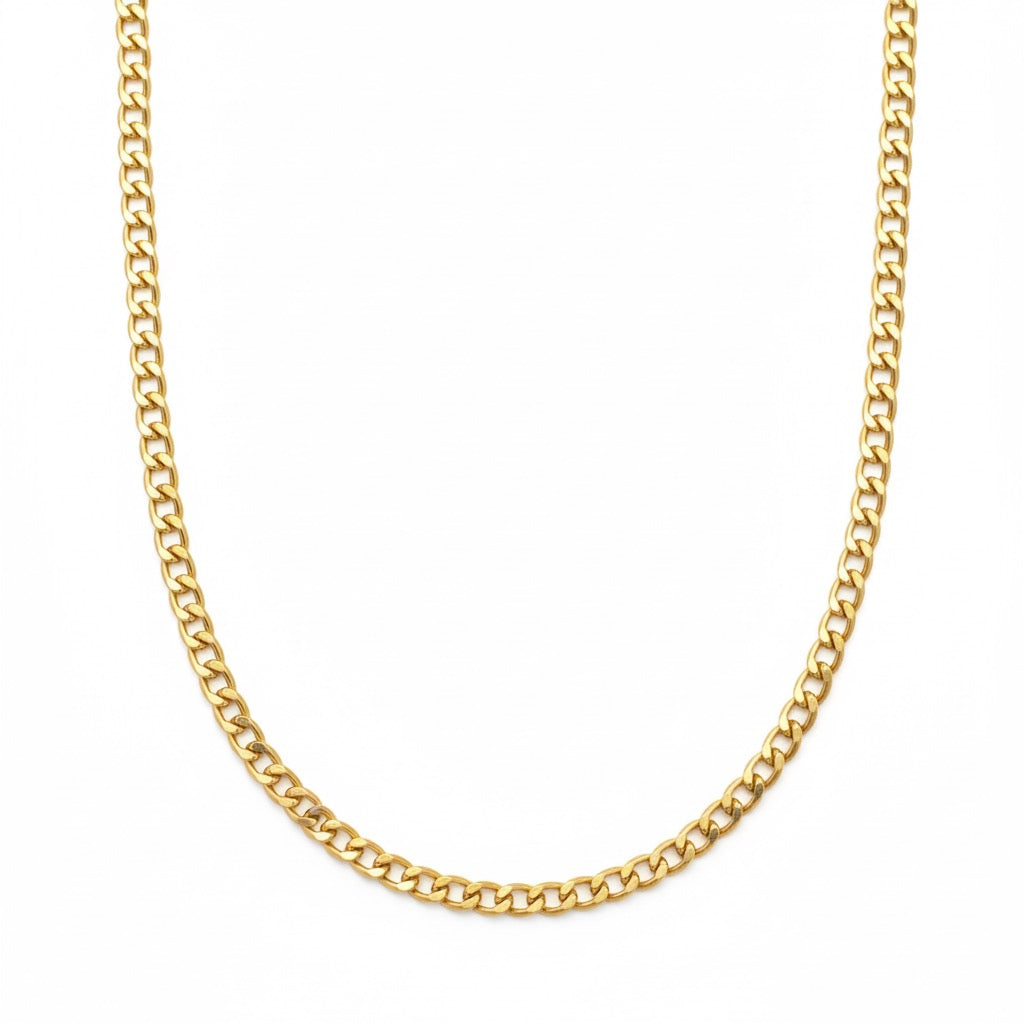 14k Gold Semi-Solid Cuban Link Chain 18in 3mm