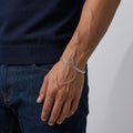Panzerarmband aus massivem Silber, 4 mm, 17,8 cm