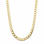 14k gold semi-solid cuban link chain 20in 4mm on white background
