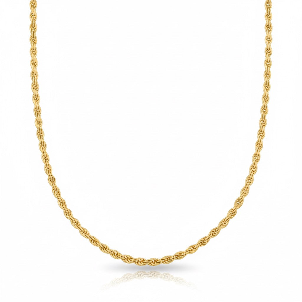 14k Gold Vermeil Rope Chain 18in 2mm