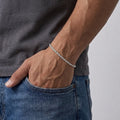 Real Solid 925 Silver Rope Bracelet 3mm 8in