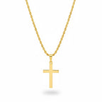 14 Karat Gold Vermeil Kreuz und 20 Zoll 2 mm Seilkette Set