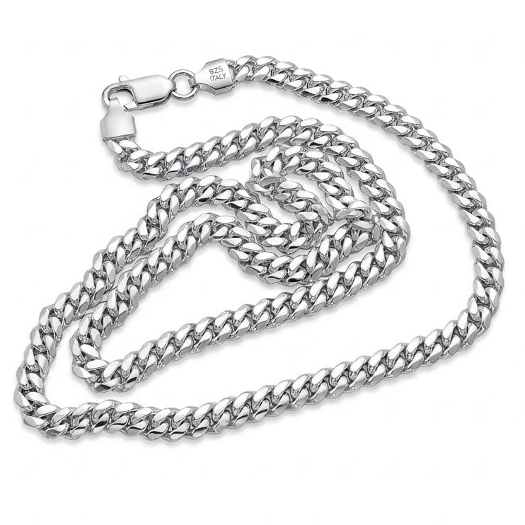 Massive silberne Miami Cuban Link Kette 20 Zoll 6mm