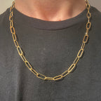 14k Gold Semi-Solid Paperclip Chain 4mm