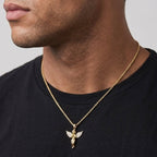 14k Gold Vermeil Chain and Mini Angel Set