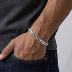 Real Solid 925 Silver Thick Miami Cuban Bracelet 7mm Box Clasp