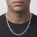 Real Solid 925 Silver Thick Figaro Chain 5mm