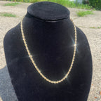 14 Karat Gold mehrlagige Seilkette 20 Zoll 4 mm