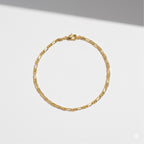 14 Karat Gold Vermeil Mikro Figaro Armband 2mm 7in