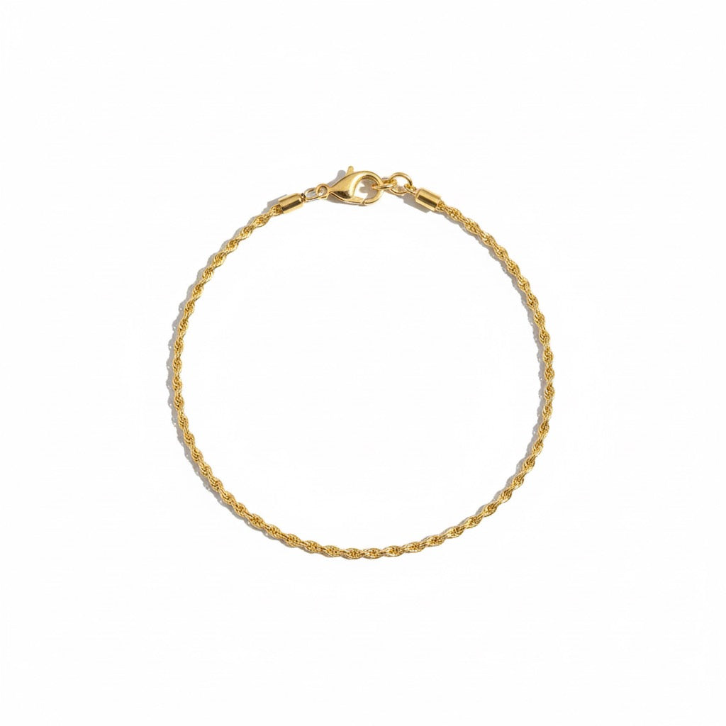 14 Karat Gold Vermeil Seilarmband 2 mm 7 Zoll