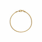 14 Karat Gold Vermeil Seilarmband 2 mm 7 Zoll