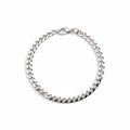 Panzerarmband aus massivem Silber, 4 mm, 17,8 cm
