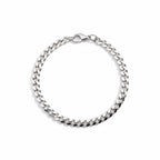 Panzerarmband aus massivem Silber, 4 mm, 17,8 cm