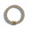 14 Karat vergoldetes kubanisches Gliederarmband, 12 mm, 9 Zoll