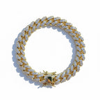 14 Karat vergoldetes kubanisches Gliederarmband, 12 mm, 9 Zoll