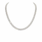 14 Karat Weißgold plattierte kubanische Diamantkette 20 Zoll 8 mm