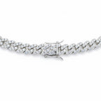 14 Karat Weißgold plattierte kubanische Diamantkette 20 Zoll 8 mm
