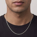 14k Solid White Gold Rope Chain 18in 2mm