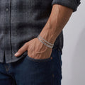 Set aus massivem Silberseil und kubanischem Armband