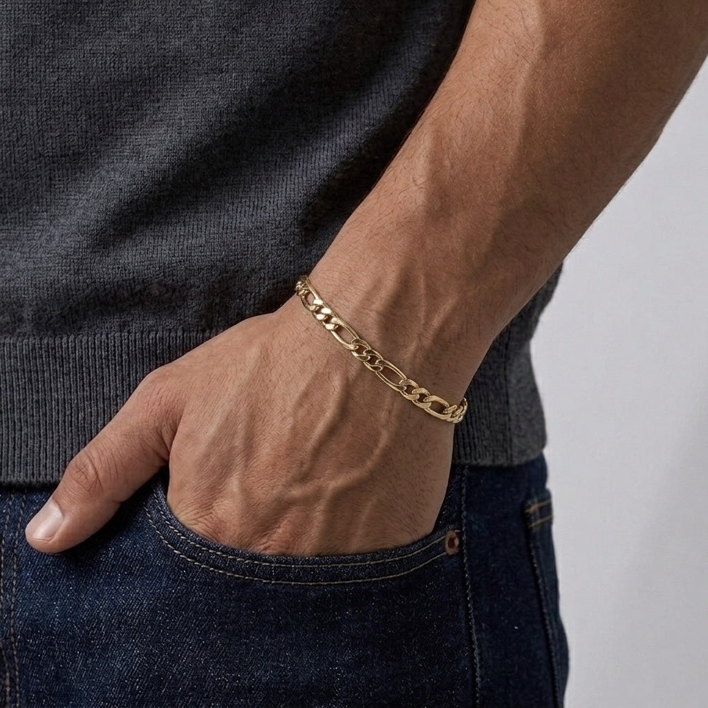 14k Gold Vermeil Figaro Bracelet 4mm