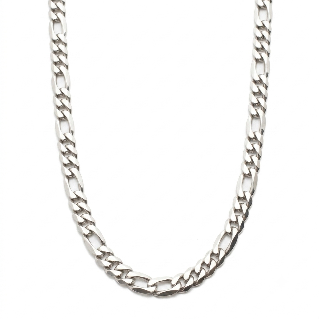 Real Solid 925 Silver Thick Figaro Chain 5mm