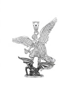 Real Solid 925 Silver Archangel Pendant and Chain Set