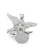Real Solid 925 Silver Archangel Pendant and Chain Set