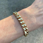 14k Gold Layered Cuban Link Bracelet 8in 9mm - Prestige Jewelry