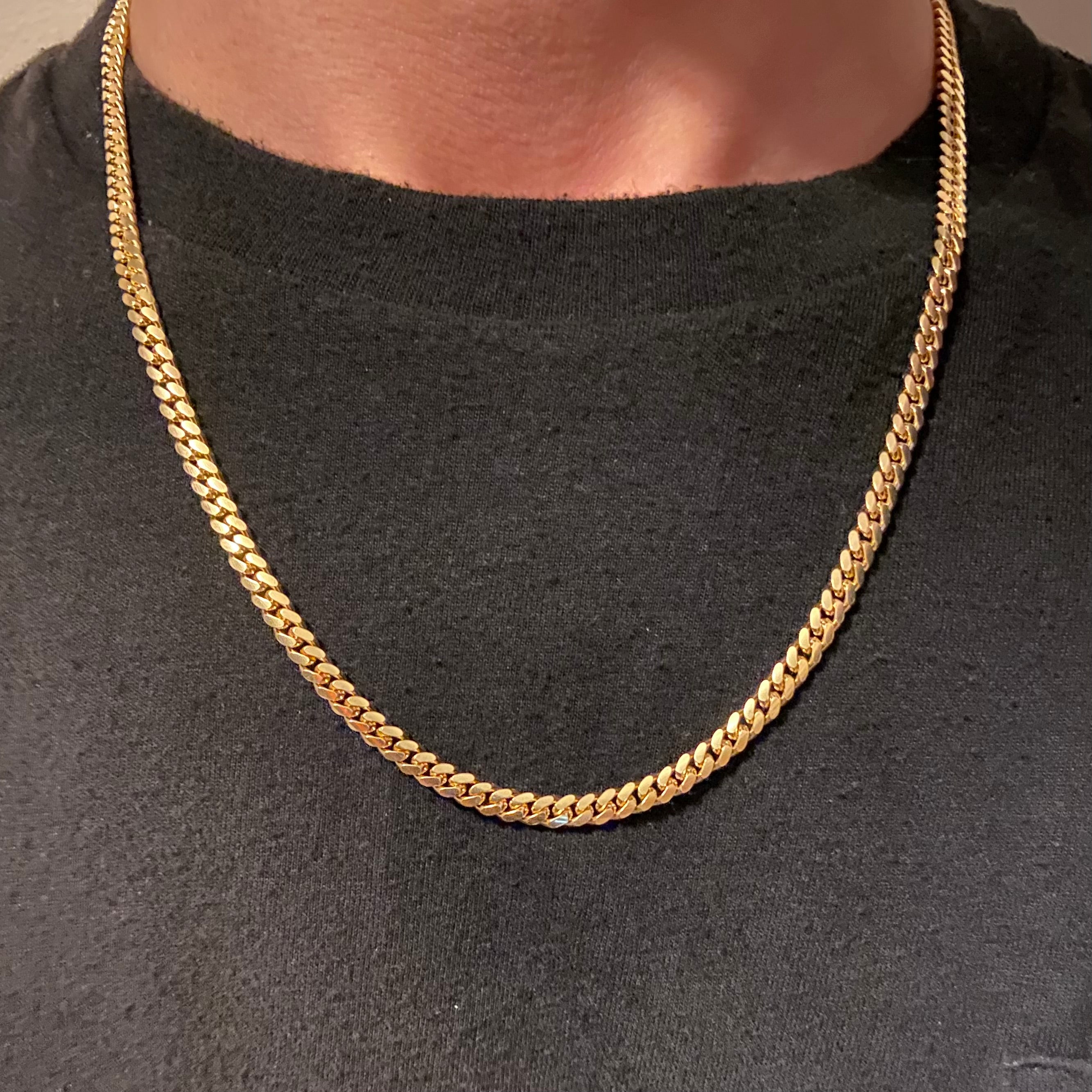 14k Gold Vermeil Miami Cuban Link Chain 20in 4mm - Prestige Jewelry