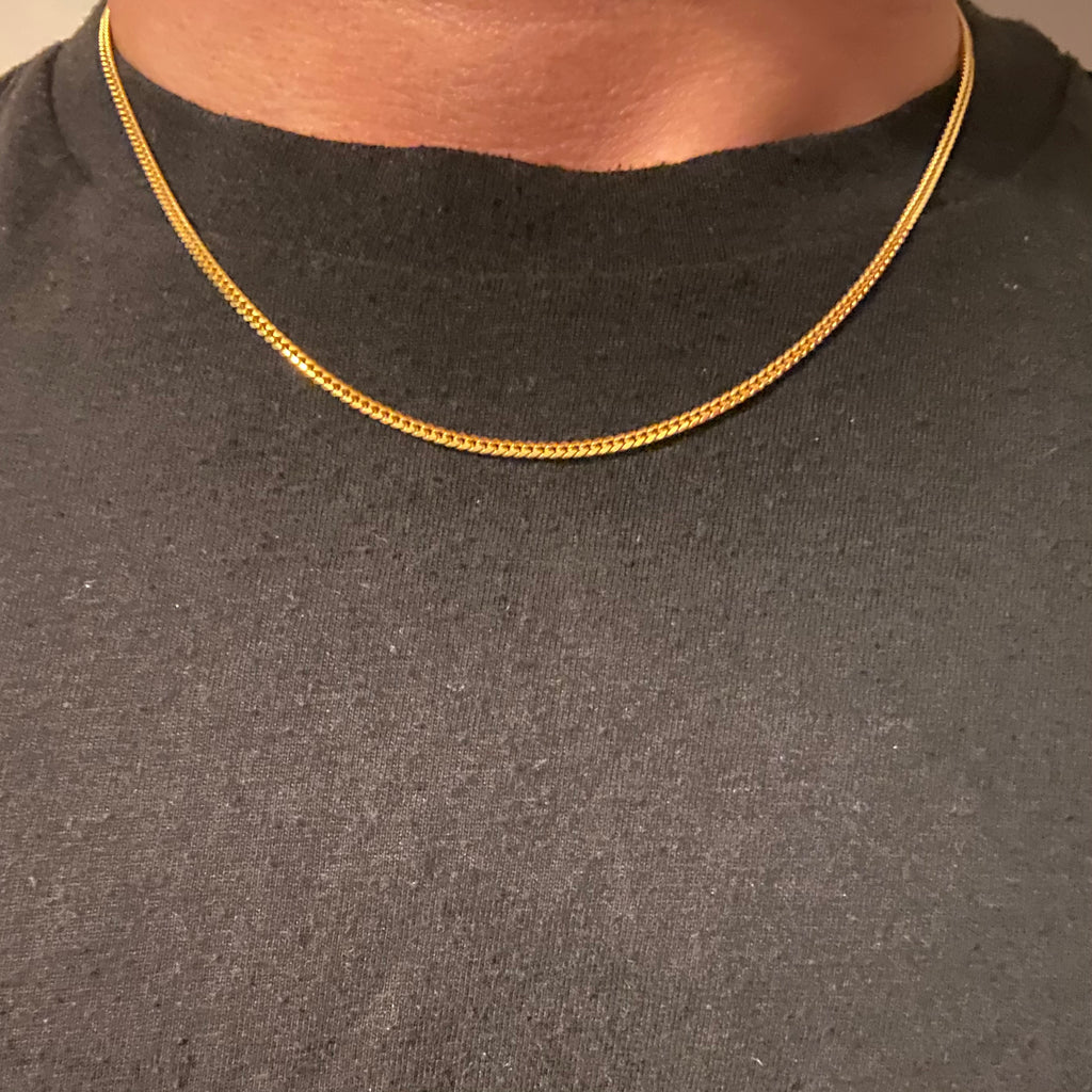 14k Gold Vermeil Curb Link Chain 18in 2mm - Prestige Jewelry