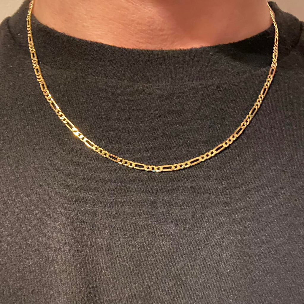14k Gold Vermeil Figaro Chain 18in 2mm - Prestige Jewelry