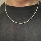 Solid Silver Rope Chain 18in 2mm - Prestige Jewelry